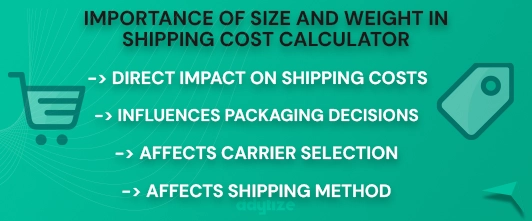 Importance of size and weight in shipping cost calculation infographic by adytize