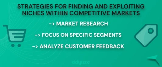 Strategies for finding and exploiting niches within competitive markets infographic