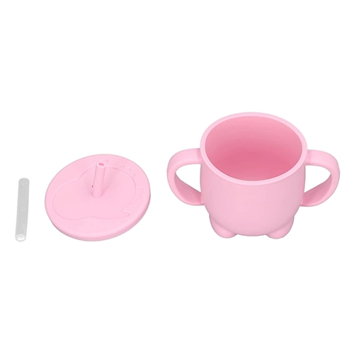 A silicone sippy cup picture used to review for selling the product via ecommerce.