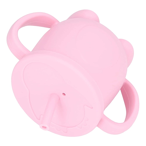 A silicone sippy cup picture used to review for selling the product via ecommerce.